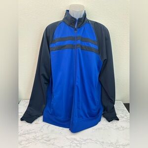 BCG Mens Zip Up Training Tricot Track Jacket XXL Blue Full Zip Athletic​